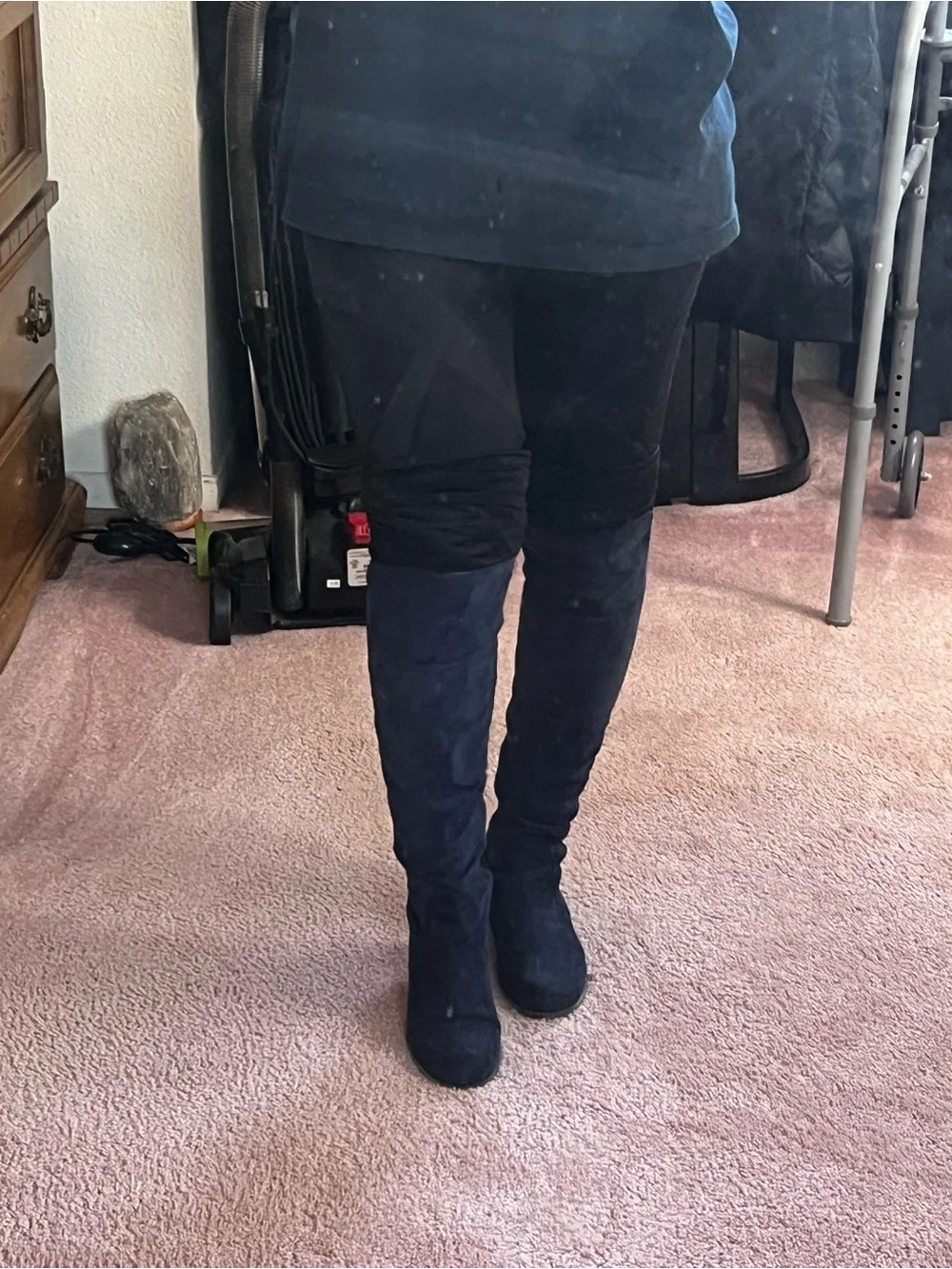 Unisa Navy Over-the-Knee Suede Boots